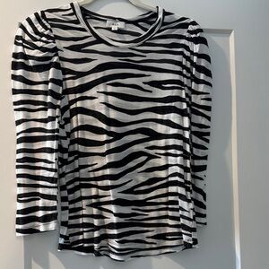 A.L.C. Zebra Print Long Sleeve Top